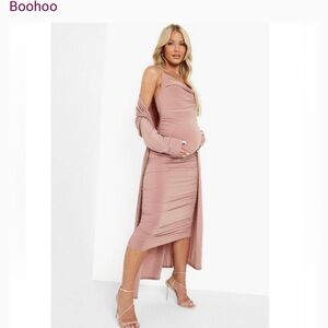 Boohoo Pink Maternity Dress - size 8